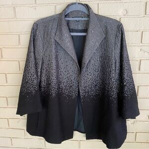 Eileen Fisher Metallic Cocktail  Jacket Women's Size Large Open Evening Coat